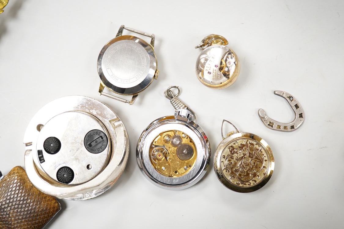 Sundry items to include a set of sovereign scales, various watches and two silver pencils